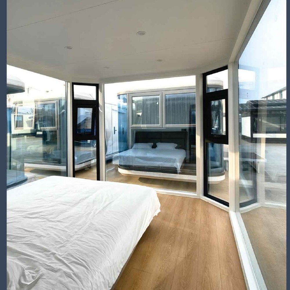 Bedroom interior of a space capsule home