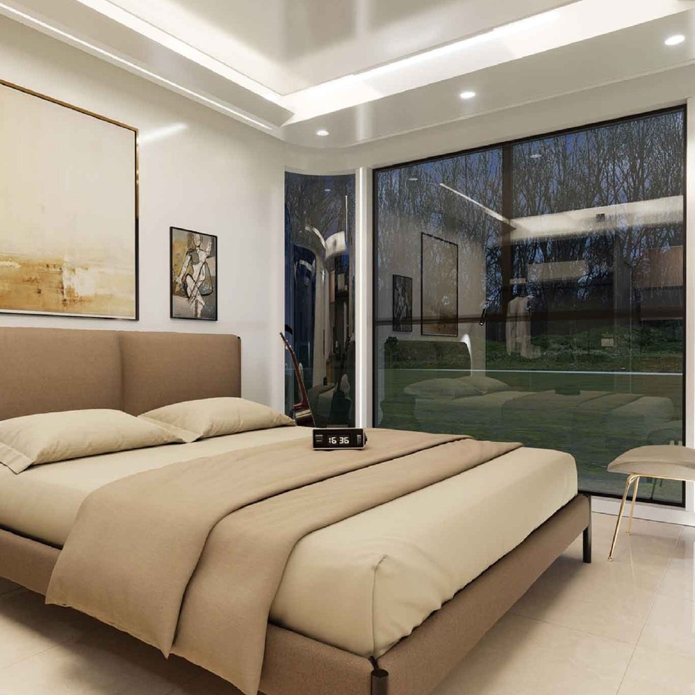 Luxury suite interior in a space capsule home